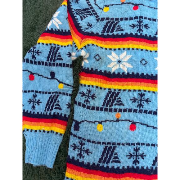 Aldi Gear Sweater Mens XL Blue Crew Neck Long Sleeves Ugly Christmas Pullover - Picture 4 of 10